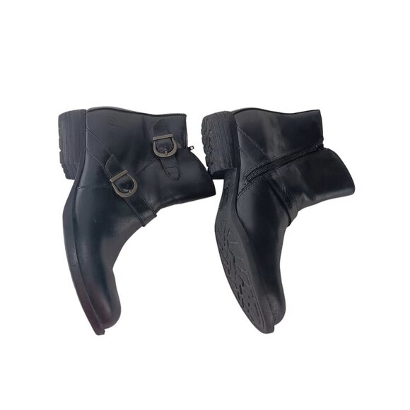 Born Womens Boot Size 8 Short Western Bootie Black Leather Strap Buckles - Picture 5 of 13
